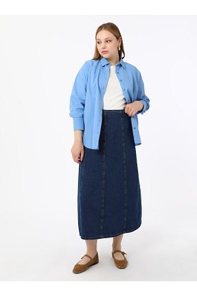 دامن سایز بزرگ آبی زنانه جین Alia - کد 896820484