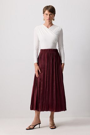 دامن حجاب زرشکی زنانه Relaxed Touche Prive - کد 936000909