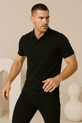 پولوشرت مشکی مردانه %100 پنبه midfit - کد 931096270
