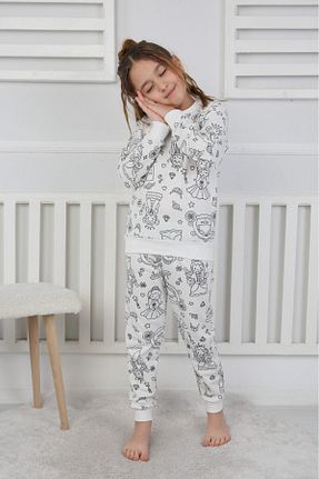 ست بالاتنه و پائین تنه سفید بچه گانه %100 پنبه Yalçınoğlu Kids - کد 903243371