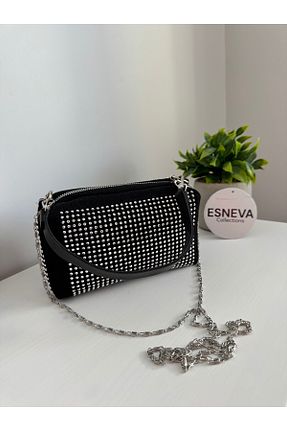کیف دوشی مشکی زنانه پارچه ای ESNEVA - کد 936230308