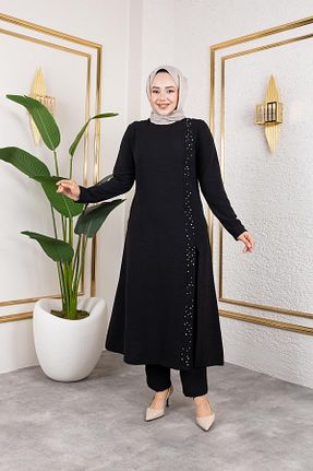 ست بالاتنه و پائین تنه حجاب مشکی زنانه رگولار HARMAN BUTİK - کد 936090640