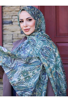 روسری فیروزه ای پنبه ای efdal şal eşarp - کد 936160726