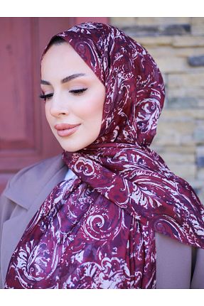 روسری زرشکی پنبه ای efdal şal eşarp - کد 936159296