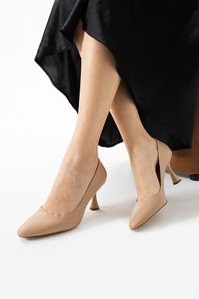 کفش استایلیتو بژ پاشنه نازک Güllü Shoes - کد 936190377