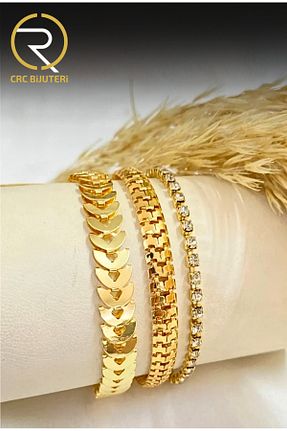 دستبند جواهر زرد زنانه زیرکن Crc Bijuteri - کد 936678553