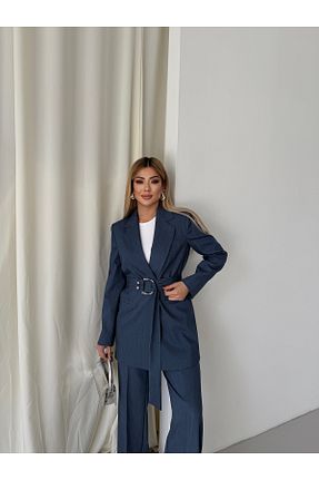 ست بالاتنه و پائین تنه آبی زنانه بافتنی VUNTAL - کد 933700366