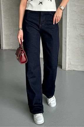 شلوار سرمه ای زنانه پنبه ای macharel jeans - کد 926700173