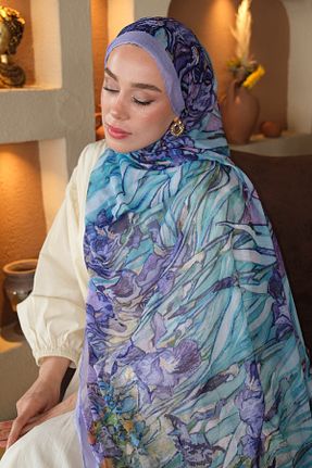 شال بنفش زنانه پنبه ای diorel - کد 925123758