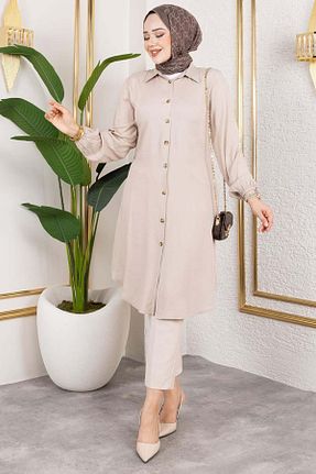 تونیک حجاب بژ زنانه ویسکون Genel Markalar - کد 936673206
