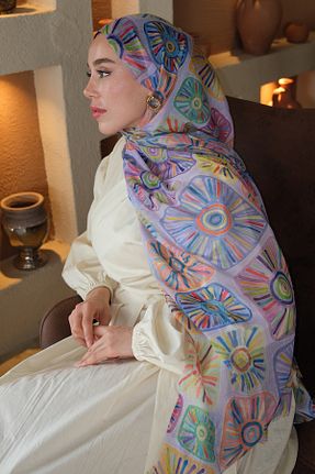 شال بنفش زنانه پنبه ای diorel - کد 925557537