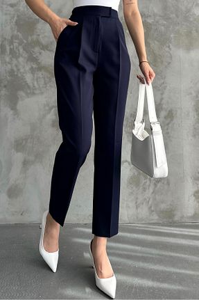 شلوار سرمه ای زنانه پنبه پلی استر macharel jeans - کد 825450625