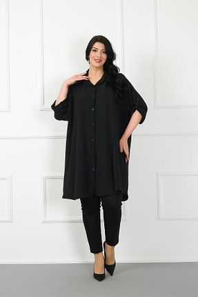 تونیک سایز بزرگ مشکی زنانه بافتنی By Alba Collection - کد 936245768