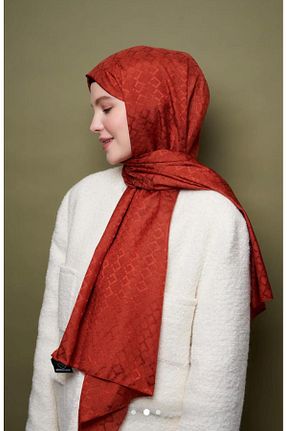 شال نارنجی زنانه پنبه پلی استر Modakaşmir - کد 805836588