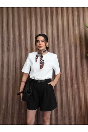 شلوارک و برمودا مشکی زنانه فاق بلند ESRAHELVACI - کد 936245215