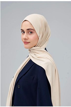 شال بژ زنانه پنبه پلی استر Modakaşmir - کد 672439305