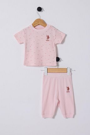 ست بالاتنه و پائین تنه صورتی بچه گانه بافت U.S. Polo Assn. - کد 936699447