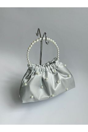 کیف پورتفوی و کلاچ طوسی زنانه پارچه ای posst bag - کد 933035093