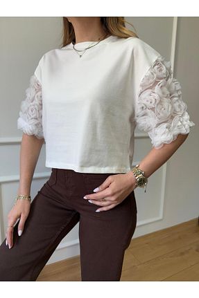 تیشرت نباتی زنانه Size Özgü - کد 936247797