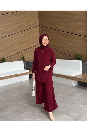 ست بالاتنه و پائین تنه حجاب زرشکی زنانه گشاد modamira - کد 815141066