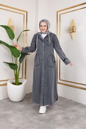 ترنچکت حجاب طوسی زنانه بدون آستر HARMAN BUTİK - کد 936248188