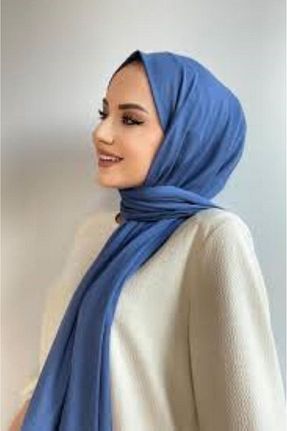 روسری آبی پنبه پلی استر SHİROSA - کد 936215211