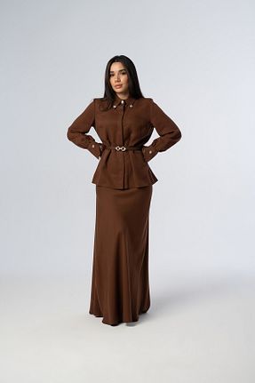 ست بالاتنه و پائین تنه قهوه ای زنانه بافتنی Elaris Exclusive - کد 936700265