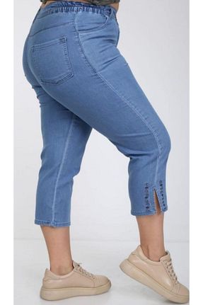 شلوارک و برمودا سایز بزرگ آبی زنانه فاق بلند HaiModa - کد 102736535
