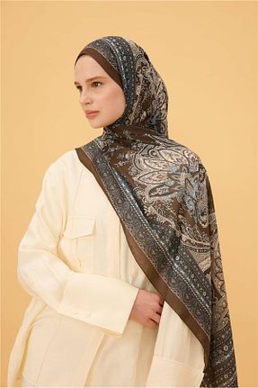 شال قهوه ای زنانه İpekhan - کد 936225341