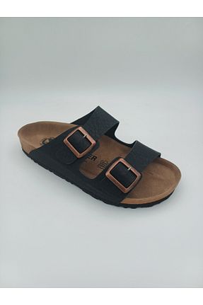 دمپائی مشکی مردانه چرم مصنوعی Slipper - کد 936249106