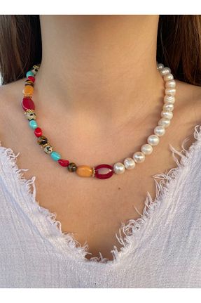 گردنبند مروارید رنگی مروارید آب شیرین ORFE JEWELRY - کد 936222810