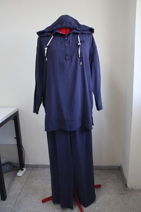 ست بالاتنه و پائین تنه حجاب سرمه ای رگولار Puane - کد 936296878