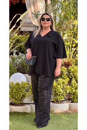 شلوار مشکی زنانه لیکرا Fashion Garden - کد 936315552