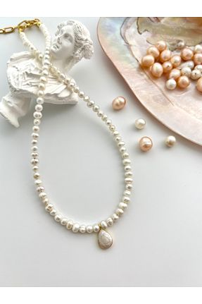 گردنبند مروارید سفید مروارید آب شیرین ORFE JEWELRY - کد 860467899