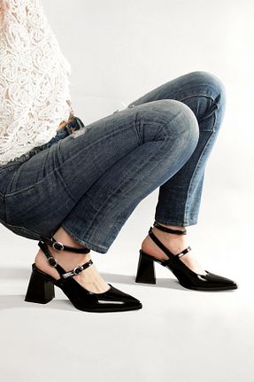 کفش پاشنه بلند کلاسیک مشکی زنانه چرم لاکی Lio Shoes - کد 936435637