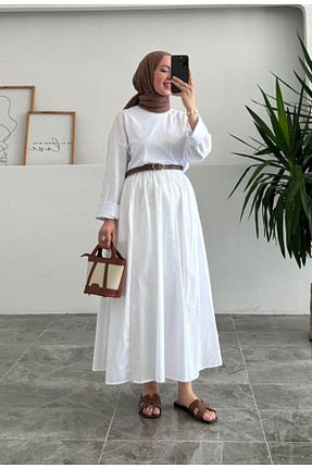 دامن سفید زنانه بافتنی The Moda - کد 933549095