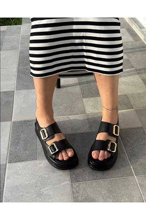 صندل مشکی زنانه پاشنه پر MEET - کد 936454804