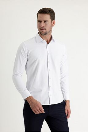 پیراهن سفید مردانه اسلیم فیت Kiğılı - کد 356748552