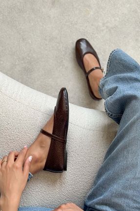 بابت قهوه ای زنانه چرم مصنوعی NİŞANTAŞI SHOES - کد 936214560