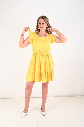 لباس زرد زنانه بافت KSV Collection - کد 936494786