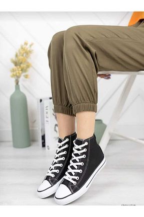 کفش اسنیکر مشکی زنانه بند دار KDY - کد 931376196