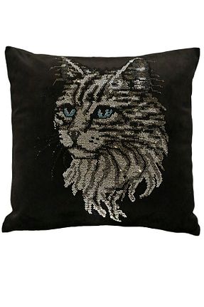 کوسن و روکش کوسن مشکی مخمل RICH GLAM HOME - کد 932856527
