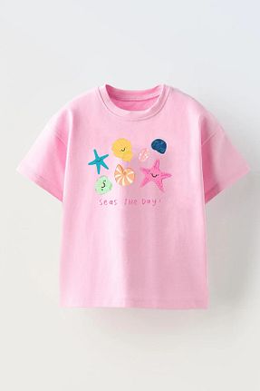 تیشرت صورتی بچه گانه اورسایز c.c.l. coccolin kids baby clup - کد 936500589