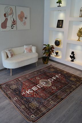 فرش قرمز قابل شستشو Rugs Modern Halı - کد 635642466