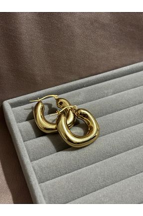 گوشواره استیل (فولاد) زرد زنانه استیل ضد زنگ MODA - کد 936508477