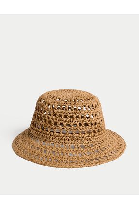 کلاه بژ زنانه حصیر Marks & Spencer - کد 936524762