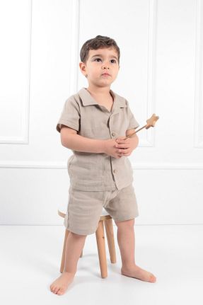 ست بالاتنه و پائین تنه بژ بچه گانه بافتنی Cuckoo Cotton - کد 936870919