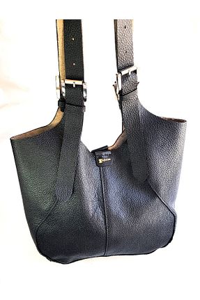 کیف دوشی مشکی زنانه چرم خالص aysefe - کد 935131420