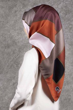 روسری زرشکی پلی استر VİOLLA - کد 878500784