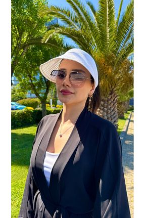 کلاه سفید زنانه حصیر Luminos Butik - کد 922673580